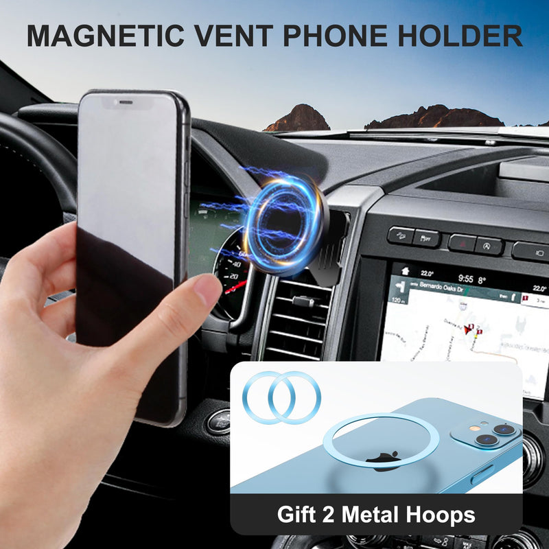 Surfcabin CNC Vent Phone Holder, Magnetic Car Air Vent Phone Holder Cradles Mount Compatible with F150 2015-2020 & Super Duty F250 F350 F450 2017-2021 Universal Bracket Stand for iPhone & Android