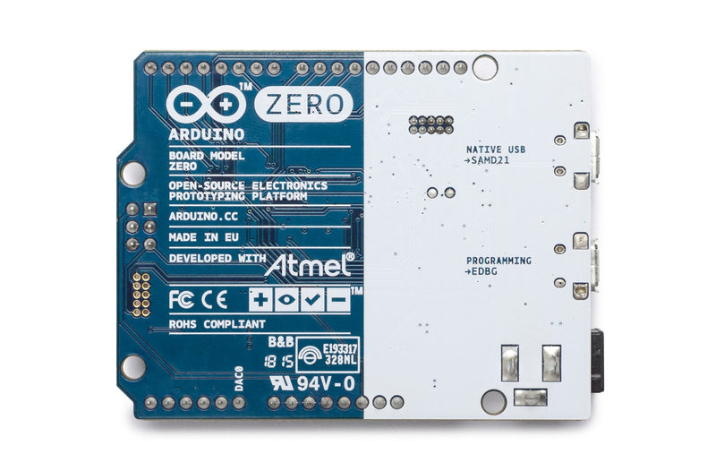 Arduino Zero [ABX00003] – 32-bit ARM Cortex-M0+, 48MHz, 256KB Flash, 32KB SRAM, Native USB, 14 Digital I/O Pins, 6 Analog Inputs, Compatible with Arduino IDE for Embedded and IoT Projects