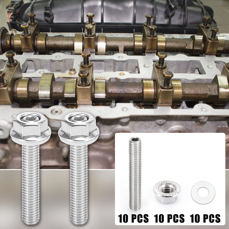 X AUTOHAUX 10pcs Stainless Steel Exhaust Manifold Bolt Stud Hardware for Honda for Acura B C D F H K Series Engines
