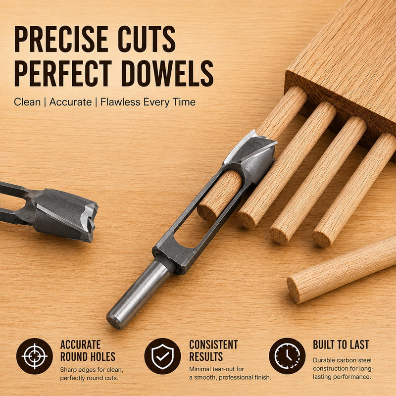 Carbon Steel Wood Plug Cutter Tenon Dowel Cutting Tools Drill Bit for Woodworking Furniture Making Carpentry Tool 1.37 Inch (35mm) 35mm