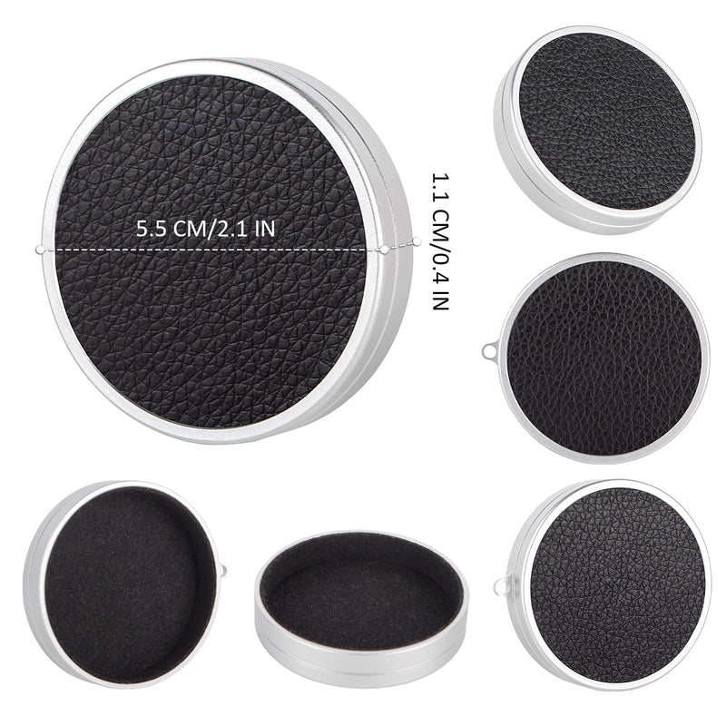 Rieibi Lens Cap for Fujifilm Instax Mini Evo, Fuji Instax Accessories - Anti-Scratch Retro Leather Aluminum Lens Cover with Flocking Internal, Anti-Lost Wrist Strap-Black Texture Black