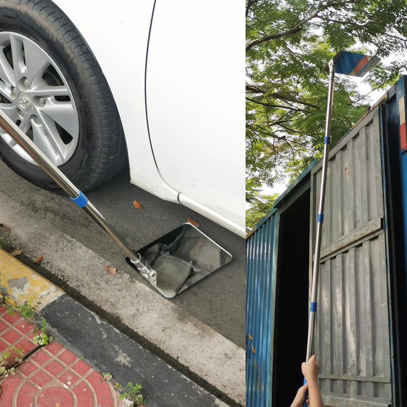 Under Vehicle Inspection Security Mirror – Large Under Car Search Mirror Couple to 3/4-in Extendable Threaded Poles for Check on Checkpoints, Airports, Hotels, Clubs, Police Sheriff and Milita Base 9.8x7.8 in Rectangle