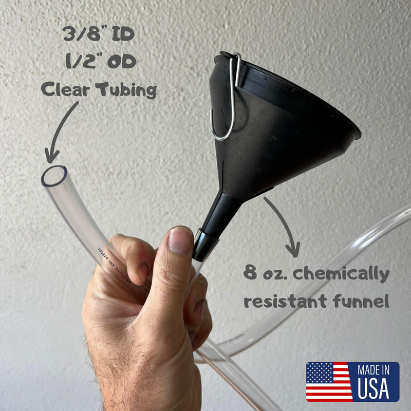 Transmission Funnel with 4 Foot Clear Tubing - Perfect for Hard to Reach Places, No More Mess