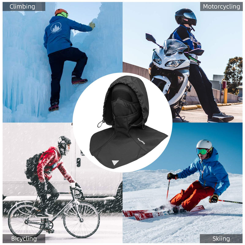 ROCKBROS Balaclava Mask Windproof Winter Mask Men Women for Skiing Snowboading Motorcycle Riding Small-Medium Black