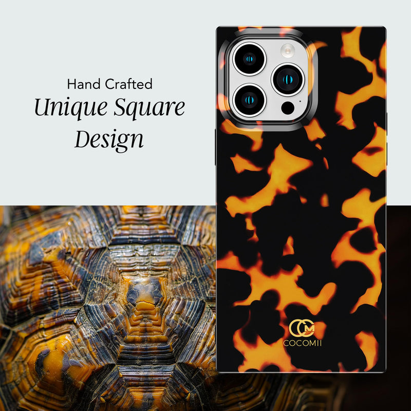 COCOMII Rectangle for iPhone 15 Pro Max Case, Tangerine Tortoiseshell | Compatible with MagSafe Wireless Charging, Shockproof 10ft Drop Protection, Camera & Screen Protection, Premium Glossy Finish iPhone 15 Pro Max (6.7")