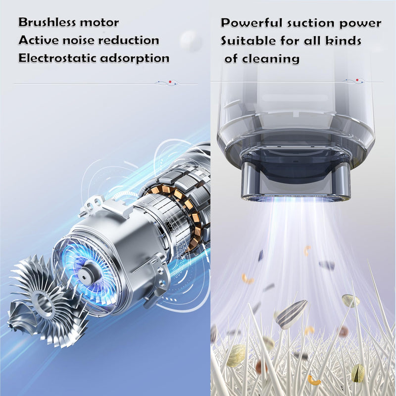 Cordless Car Vacuum 14000PA 3 in 1 Brushless Motor Handheld Vacuum Strong Suction Portable Vortex Vacuum Cleaner Mini Small Wireless Vacuum 14000 PA