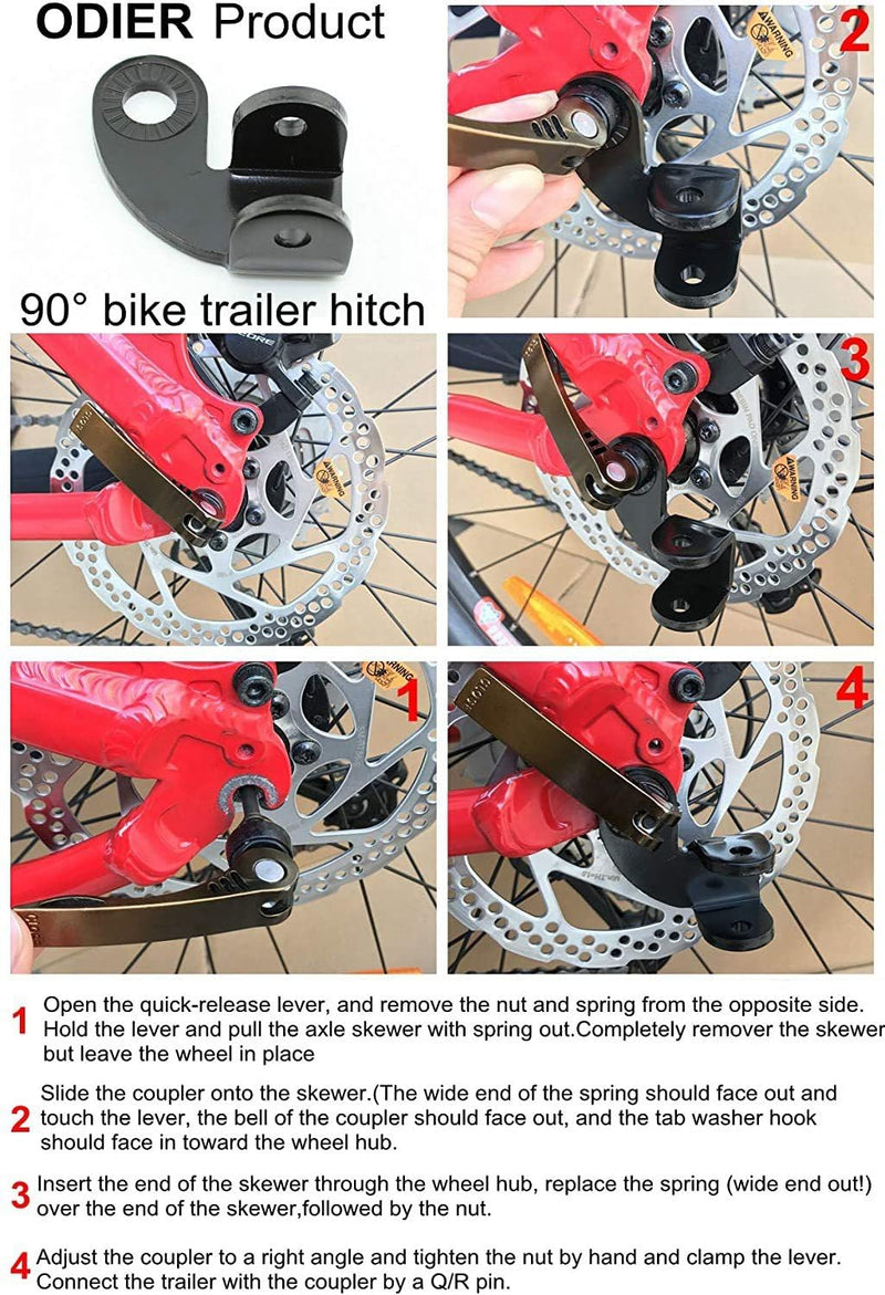 Bike Trailer Hitch Coupler Attachment Steel Hitch Bicycle Trailer Attachment Bike Cargo Trailers Coupler Compatible with Burley Bicycle Trailers, 2Pack