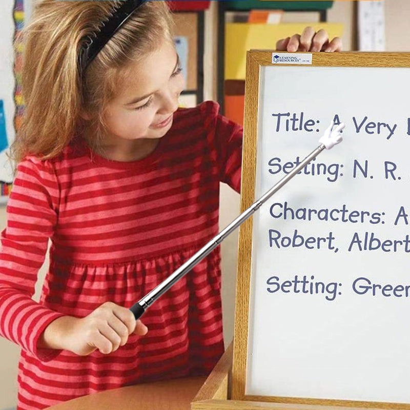 Telescopic Teachers Pointer, Classroom Demonstration Baton, Guide Indicator, Retractable Finger Pointer Stick for School Teaching, Conference Presentation, Object Instruction Blue