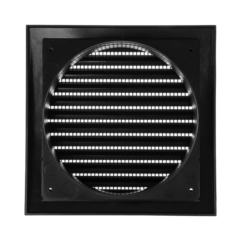 Repa Market 6 Inch Anthracite Dryer Vent Hood/Duct Cover for Walls or Ceiling/ABS Plastic Louvered Air Grille with Built-In Mesh Screen/Exhaust and Dryer Vent Covers for Indoor & Outdoor Use Anthracite w/Flange
