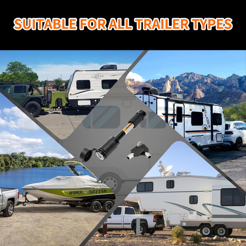 METOWARE Trailer Hitch Lock Hitch Receiver Pin Lock Fits Class III IV V and 2”- 3-1/2" Receiver with 5/8" Dia 4” Lock Pin and 8 Anti-Rattle Rubber O-Rings Receiver Hitch Lock (1 Pack) 1 Pack