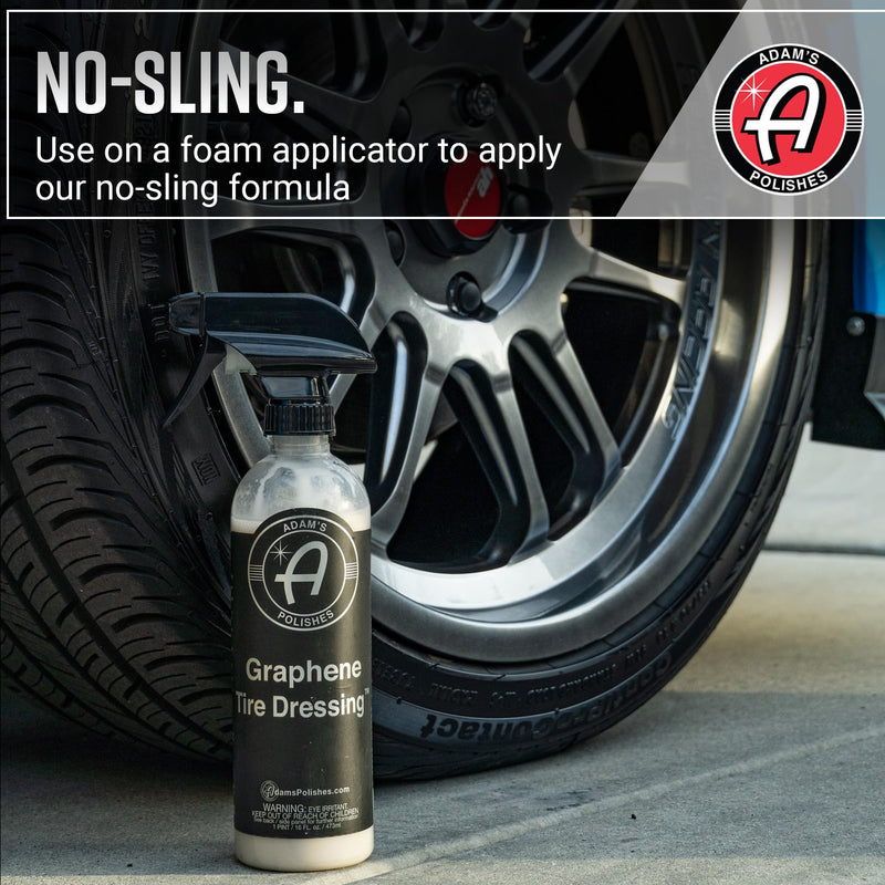 Adam's Polishes Graphene Tire Dressing - Deep Black Finish W/Graphene Non Greasy Car Detailing | Use W/Tire Applicator After Tire Cleaner & Wheel Cleaner | Ceramic Coating Like Tire Protection (16oz) 16 fl. oz