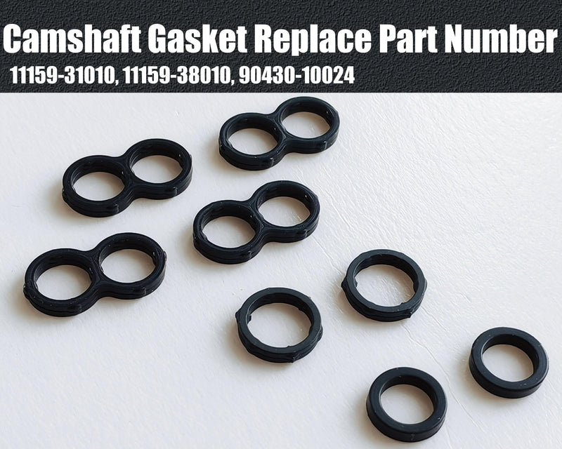 Camshaft Gasket Compatible with Toyota Lexus Models, Camshaft Bearing Cap Hole Gasket 11159-31010 90430-10024 11159-38010