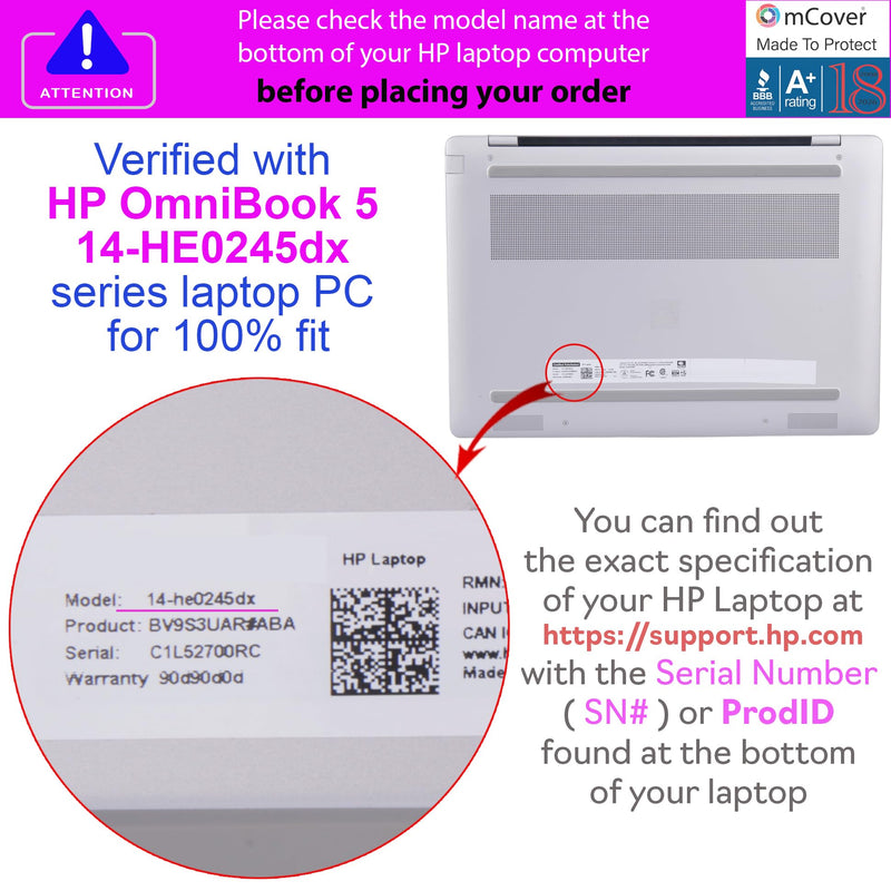 mCover Case for 2025+ 14" HP OmniBook 5 14-HExxxx Windows Laptop Computers (NOT Fitting Other HP Models) - Clear
