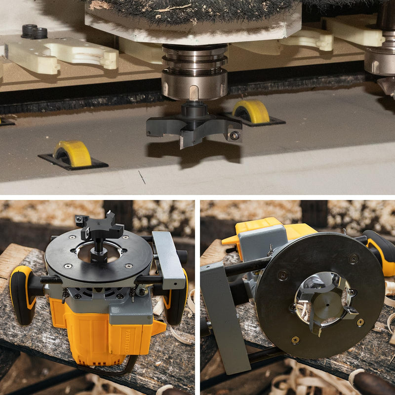 Slab Flattening Router Bit 1/2 Shank, 4-Wing, 3" Cutting Dia | Insert Carbide CNC Spoilboard Surfacing Router Bit,Wood Planer Planing Bit for Fly cutter/ Slab Leveler/ Rabbeting 1/2" shank,3" cut dia.(black)