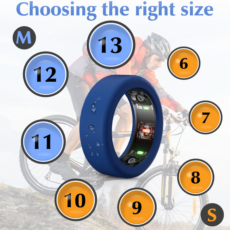 6 Pack Ring Cover Compatible with Oura Ring Protector, Silicone Elastic Case Compatible for Oura Ring Gen 3 Working Out Accessories Men Women-2Black+2Clear+2Blue-M for 11 12 13 2Black+2Clear+2Blue M for 11/12/13
