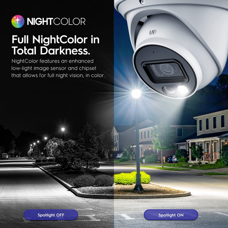 Amcrest UltraHD 4K (8MP) IP PoE AI Camera, 49ft Nightcolor, Security Outdoor Turret Camera, Built-in Microphone, Human Detection, Active Deterrent, 129° FOV, 4K@15fps IP8M-2779EW-AI (White) White