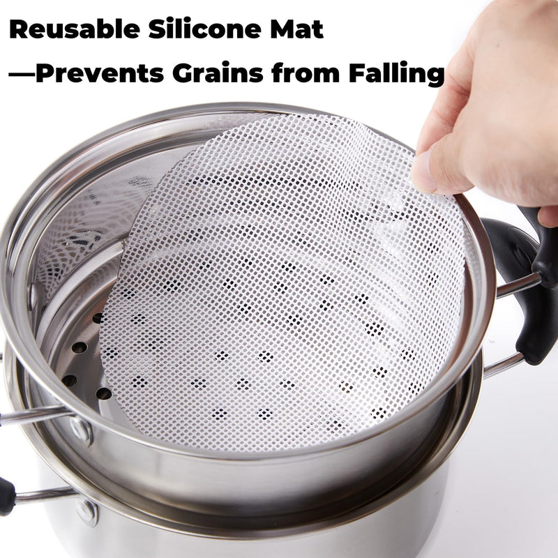 Cuscuzeira Brazilian Cuscuz Steamer Pot – 2-Tier Stainless Steel Steamer for Couscous, Rice, Dumplings, and Vegetables – Compact 18cm Cooker for Daily Meals, Apartments, and Small Households
