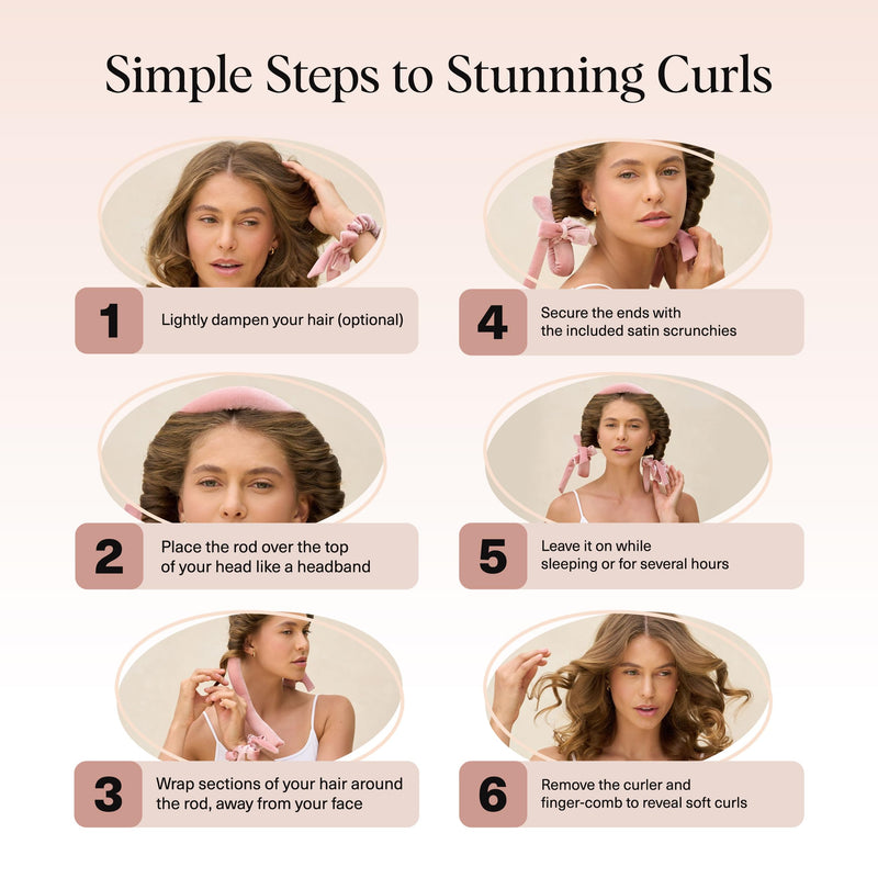 Kitsch Velvet Heatless Curls Overnight Set - Terracotta | No Heat Damage Overnight Curls | Comfortable Frizz Free Hair Curlers To Sleep In with 34" Hair Waver & 2 Satin Scrunchies 12 Terracotta 1 Count (Pack of 3)