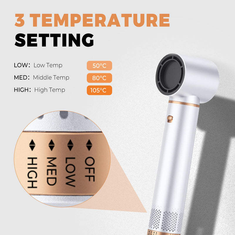  [AUSTRALIA] - OKWRAP 5 in 1 Hair Styler Airbrush Hair Styler Airbrush 5 in 1 Airstyler | Air Styler with Ionic Hair Dryer, Auto Air Curler, Hot Air Brush for Dry, Curl, Straighten, Volumise,and Smooth All Hair Type White