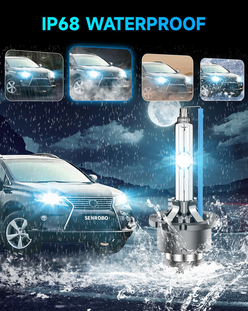 Fit for Lexus 2010-2015 RX350 RX450H 2007-2015 ES350 GS350 GS450H 2007-2017 LS460 D4S HID Xenon Headlight Bulbs, High Low Beam Light Bulb Replace, 8000K White Blue, Pack of 2