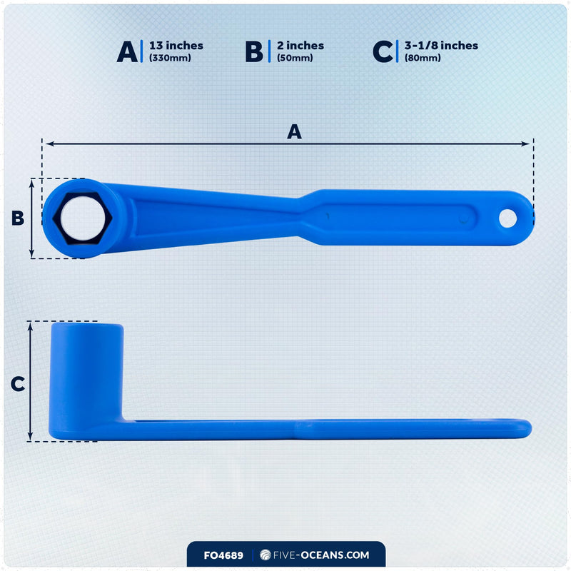 Five Oceans Universal Prop Wrench Kit with Multiple Sockets, Floating Boat Propeller Wrench Nuts for Outboards and Stern Drives, Ideal Pontoon, Sport and Fishing Boat Blue