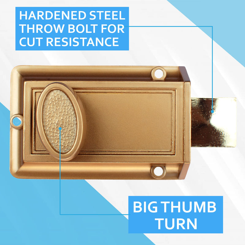 NU-Set Lock | Night Safety Deadbolt Lock | 5 Pin Keyed Cylinder for Added Door Security | Home Improvement & Door Hardware (Bronze) Bronze Single pack