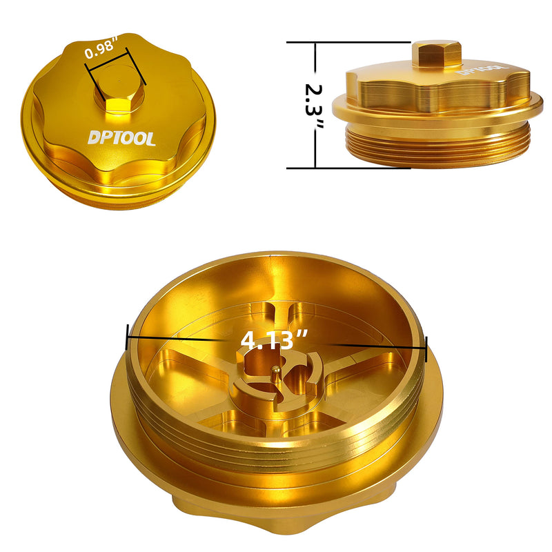 Fuel Filter Cap Billet Aluminum Compatible with Ford 7.3L V8 Diesel for F250 F350 F450 F550 E350 E450 E550 Fuel Bowl 1831193C91 RK31449 904-203