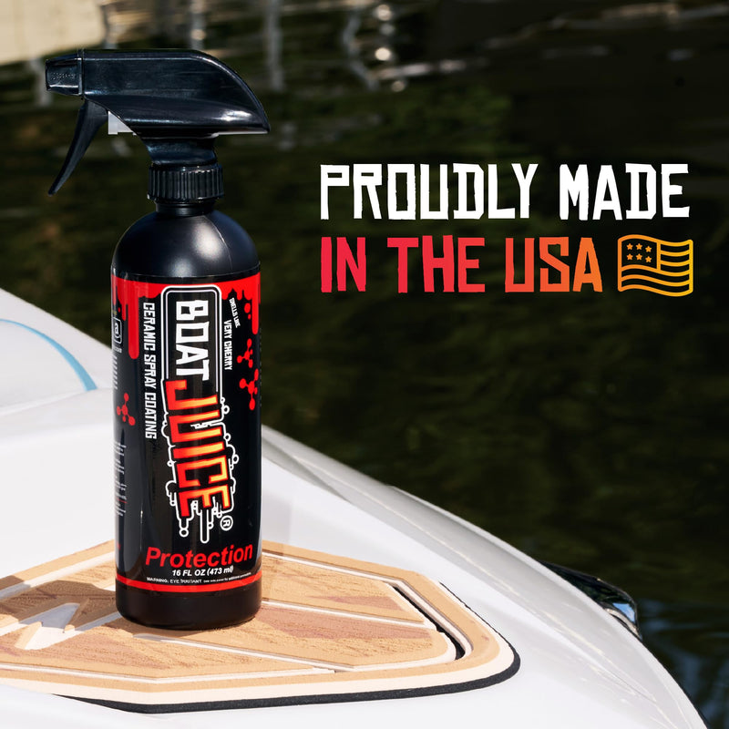 Boat Juice Protection Boat Ceramic Coating | Boat Wax Spray, Marine Ceramic Coating | Superior Shine + Protection | Very Cherry Scent | Marine Detailing & Cleaning Supplies | Made in USA (16oz) 16 Fl Oz (Pack of 1)