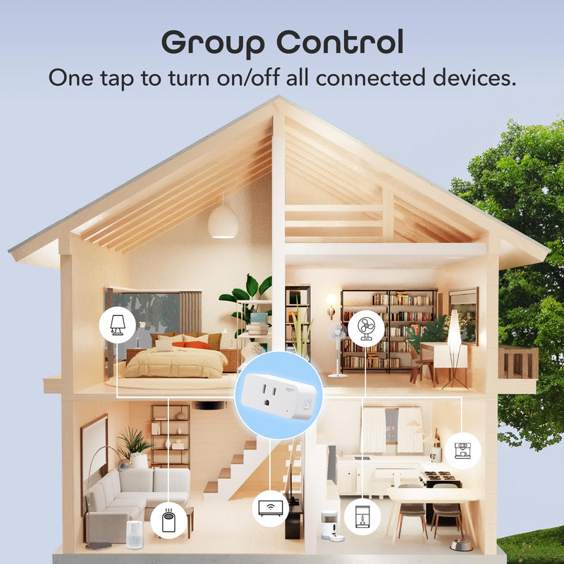 Geeni Smart Plug Mini 15A WiFi Outlet 4-Pack, Compatible with Alexa Google Home, No Hub Required, App Remote Control, UL Certified White 4 Pack