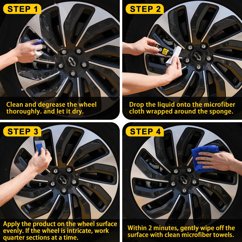 NADAMOO Wheel Rim Ceramic Coating 30ml，Hydrophobic Protection Gloss Finish Water and Dirt Repellent for Car Wheel - Self Cleaning - Repels Brake Dust - Deeper Shine