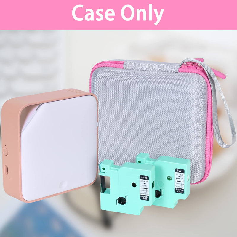 Aenllosi Hard Carrying Case Compatible with Vixic D1600 Rechargeable Label Printer (Pink,for Vixic D1600) Pink for D1600