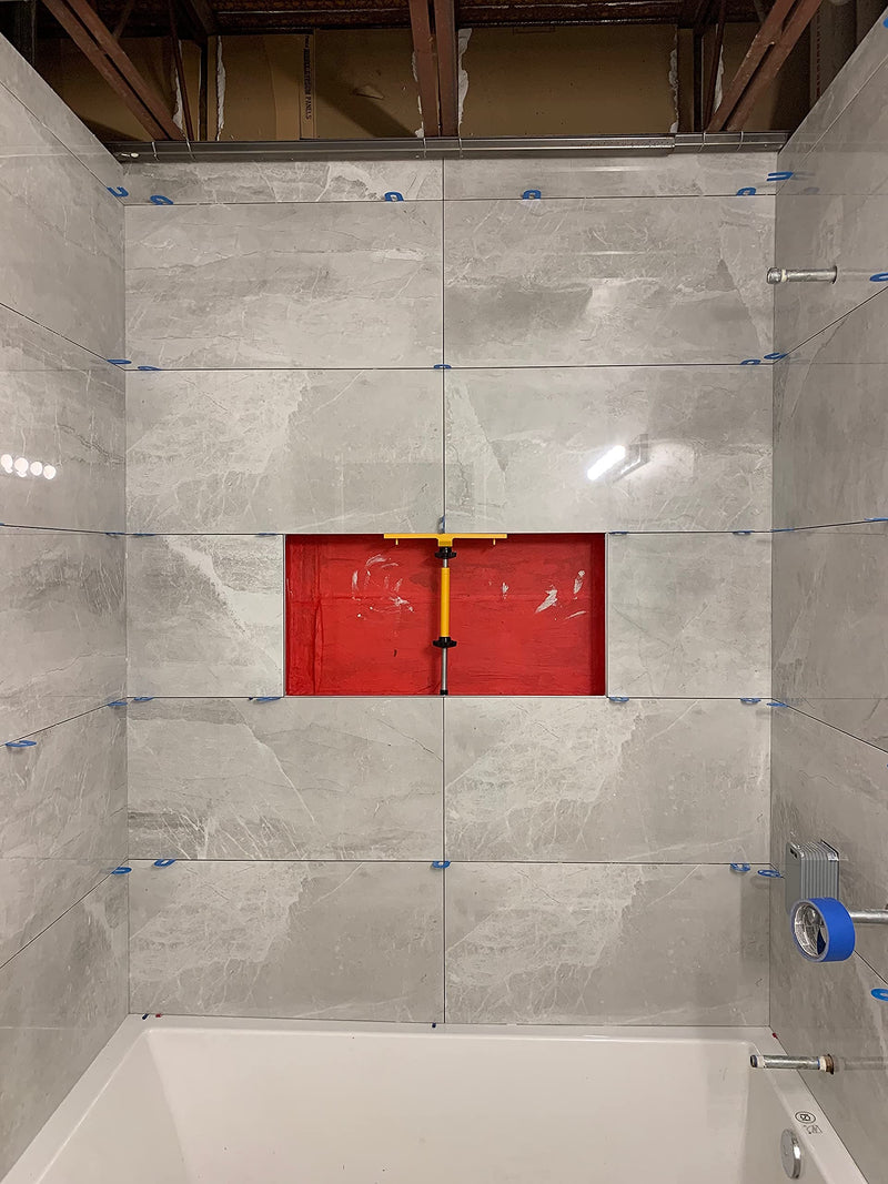 Patented Planum Tile Niche Supporter – Shower Niche Tiling Tool Kit for Home Remodeling & Construction | Aluminum Support for Installing Ceramic & Porcelain Tile Niche Shelves