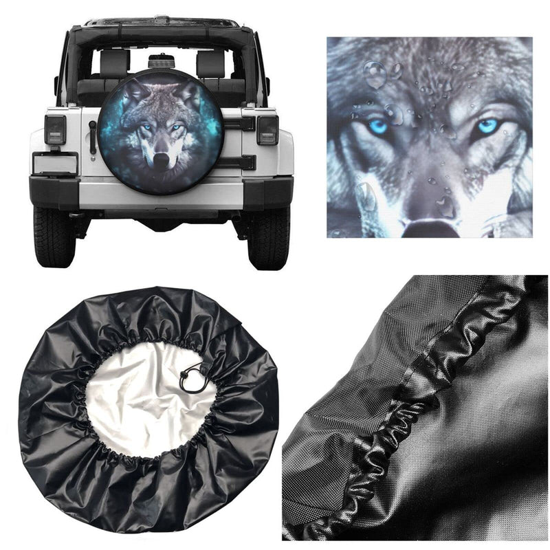 Rv Spare Tire Covers for Rv Trailers Wheel Protectors Tyre Covers Weatherproof and Dustproof Wheel Covers Universal Fit for Trailer Rv SUV Truck Travel Trailers Camper 15" - Wolf 15 inch (Tire Diameter 70-75cm/27.5-29.5in)