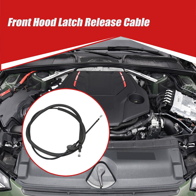 FZJDSD Hood Latch Release Cable 1PC Front Compatible with Audi A4 S4 A5 S5 Q5 SQ5 2008-2017 Replace 8R1823535, 8K1823535, 8T1823535, Front Hood Latch Lock Release Cable