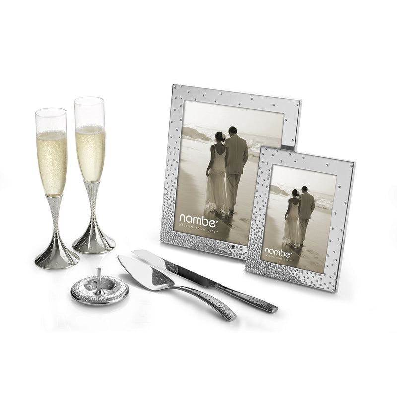 nambe Dazzle Cake Knife and Server Set | 2-Piece Set | 12-inch | Stainless Steel Set | Wedding Cutter Slicer for Serving Cakes or Pie at Birthdays and Events | Set Comes in A Giftable Box