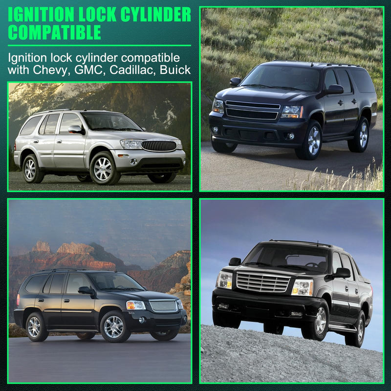 Ignition Lock Cylinder Switch with Keys for 2002-2009 Avalanche Express Silverado Suburban Trailblazer Tahoe, GMC Savana Yukon Envoy Sierra, Buick Starter Switch Replace US-312L D1469G