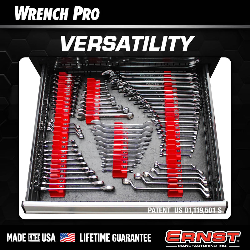 Ernst Manufacturing Wrench Pro - Modular Wrench Organizer for 40 Tools with Magnetic Base (Green) Patented - Made in the USA Green