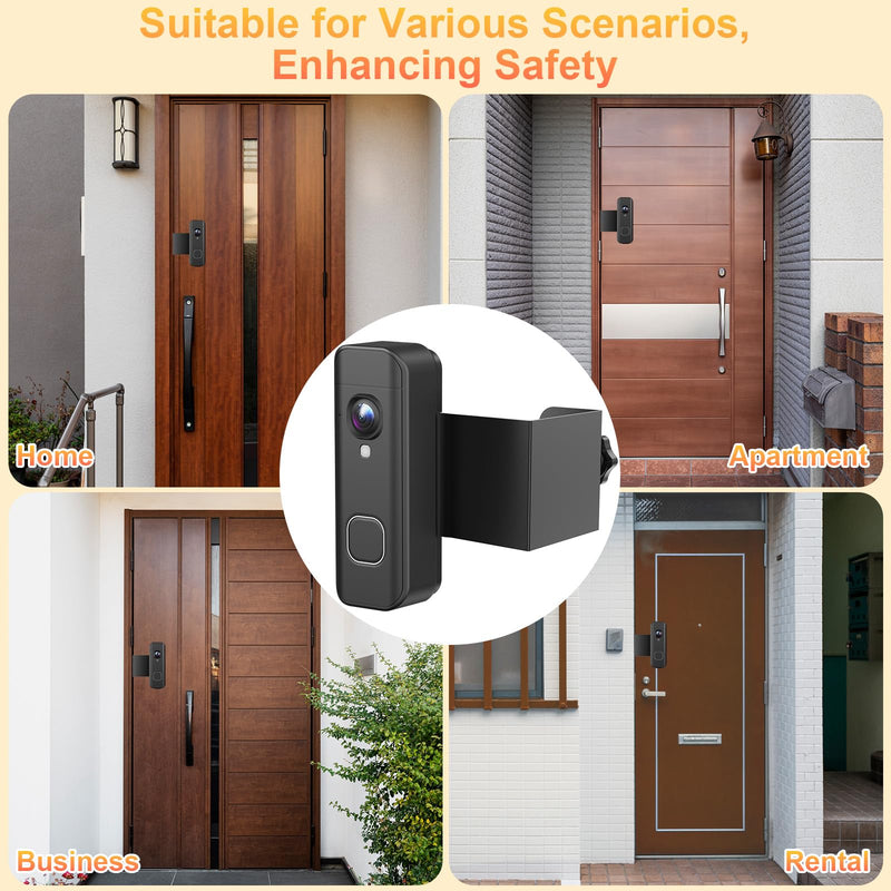 Anti-Theft Doorbell Mount Compatible with Blink Newest 2026 Battery Doorbell 2K+, No Drill Doorbell Camera Mount, Wireless Video Doorbell Mounting Bracket for Apartment Rental, Not for Security Door Black