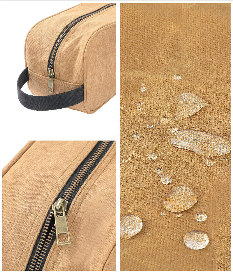 Heavy Duty 16 OZ Waxed Canvas Tool Bag, Multi-purpose Tool Pouch Tote Bags (Khaki) Khaki