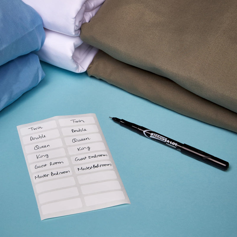 Avery No-Iron Fabric Labels, 1/2" x 1-3/4", Washer and Dryer-Safe Waterproof Labels, Non-Printable, 180 Total (40721) 1/2" x 1-3/4"