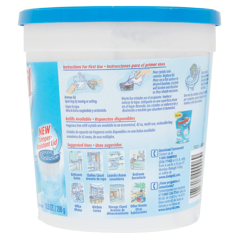 DampRid Refillable Moisture Absorber, Fragrance Free, 10.5 Ounce (Pack of 6)