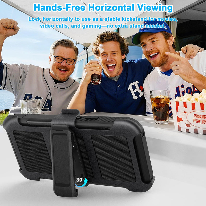2 in 1 Case for Google Pixel 9 10 Pro with Belt Clip Defender, Heavy Duty Shockproof Holster with 360 Rotating Kickstand