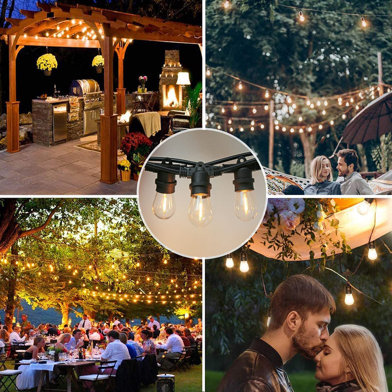 48 Pack S14 LED String Light Bulbs, 1W Shatterproof & Waterproof Outdoor Indoor Replacement Bulbs, E26 Base Edison LED Light Bulbs Warm White 2200K. (S14 48Pack) S14 48Pack