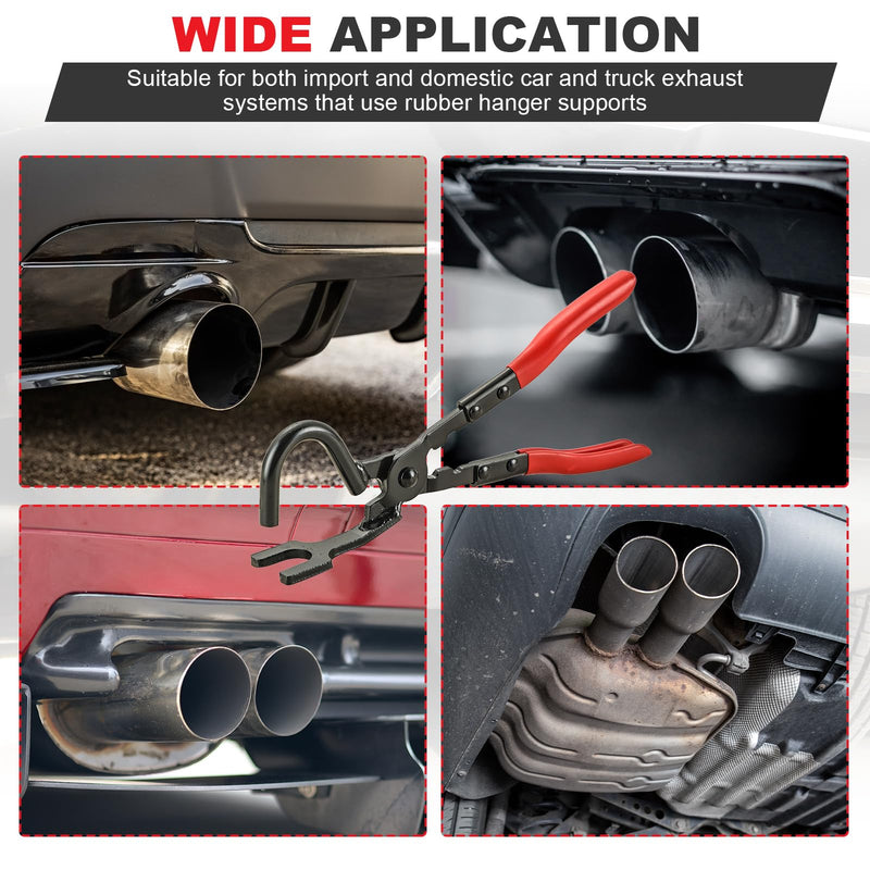 DASBET Exhaust Hanger Removal Tool, Exhaust Hanger and Rubber Bracket Separation Exhaust Pliers Compatible with All Exhaust Rubber Hangers Exhaust Hanger Brackets Rubber Hanger Support Removal Tool