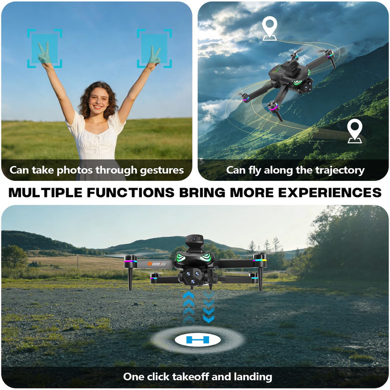 Drone with camera, screen on controller, drone with obstacle avoidance | Drone with camera 2 Batteries, Optical Flow Positioning, One-Touch Takeoff/Landing, drone with camera for kids, Red