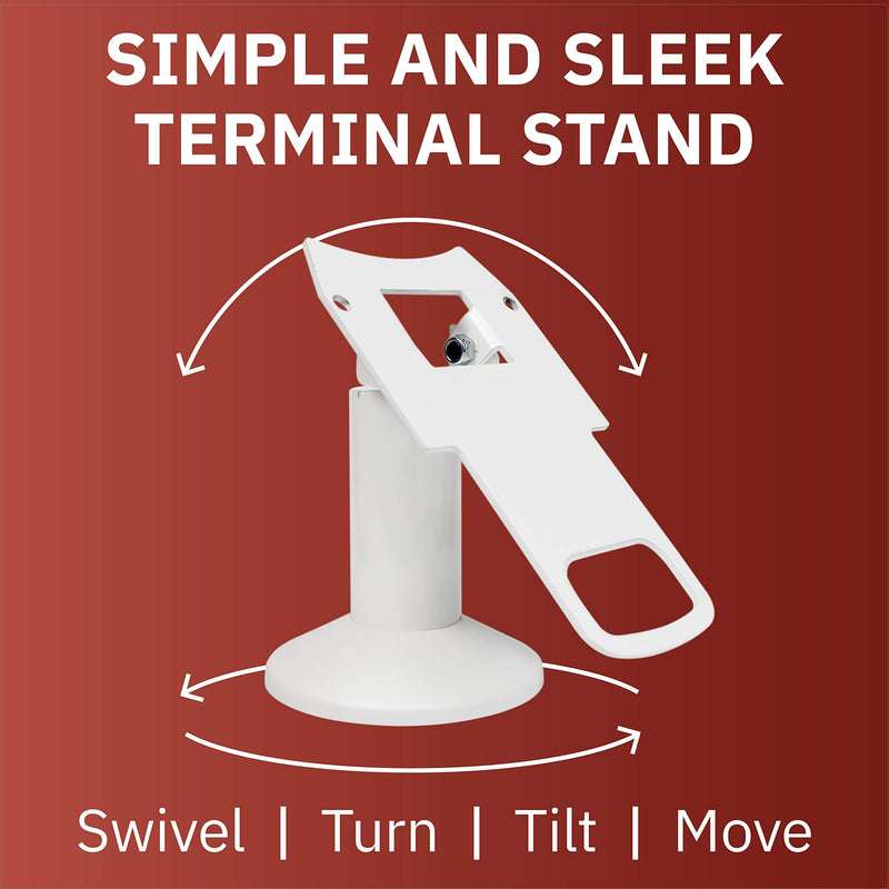 DCCStands Swivel and Tilt Clover Mini/Clover Mini 3 Terminal Stand - Low Profile, White