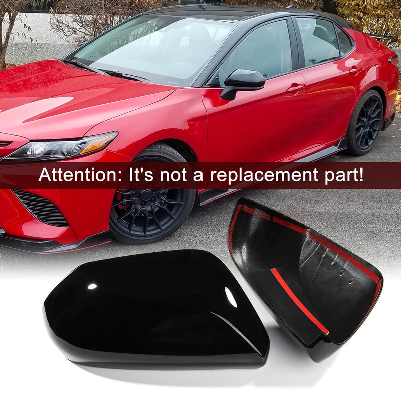 CKE Compatible with Toyota Camry 2026 2025 2024 2023 2022 2021 2020 2019 2018 Accessories Car Exterior Door Side Rearview Mirror Guard Cover Trim Caps -Glossy Black Glossy Black-A