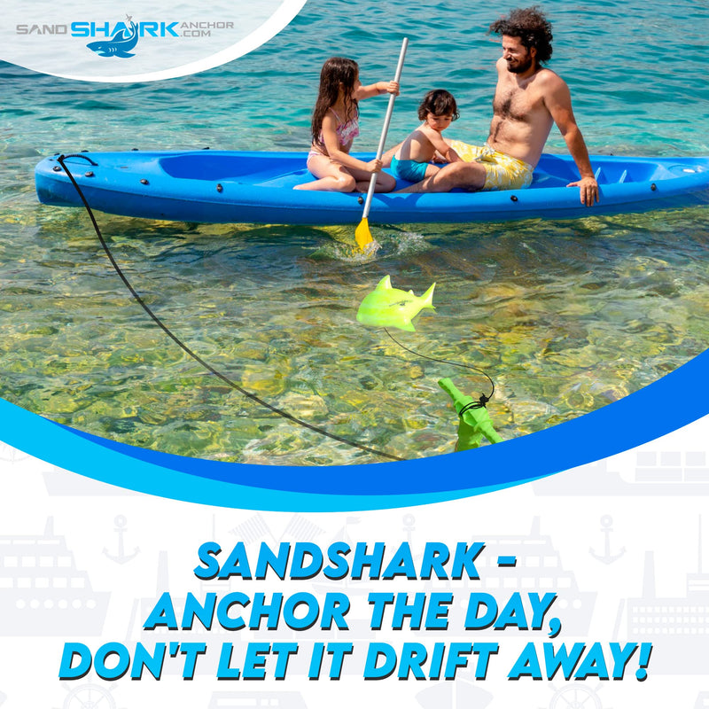 Premium Floating Anchor Marker Buoy by SandShark. High Visibility Markers for Anchors at The Beach, Lake, Shallow Water, Sandbar, Find Your Anchor, Prevent Accidental Hitting or Stepping on Anchors Neon Green