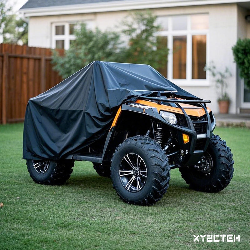 XYZCTEM Premium ATV Cover,210D Oxford Fabric Protection Against Water, UV, Wind. Quad Cover for Can-am,Suzuki,Kawasaki, Honda, Yamaha, Polaris,and More.4 Wheeler Accessories(Black,82 inch) XL - 82" L x 48" W x 46" H Basic Black