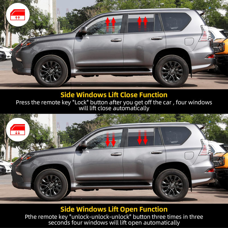 OBD Auto Window Closer & Power Folding Mirror Kit for Lexus GX460 2010-2019 | 3-in-1 Smart Module: Auto Window Roll Up/Down, Mirror Fold/Unfold, Speed-Sensing Door Lock | Plug & Play Installation